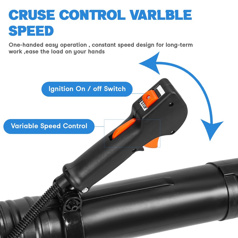 Leaf Blower, 75.6CC Gas Powered Backpack Leaf Blower, 4-Stroke Snow Blower