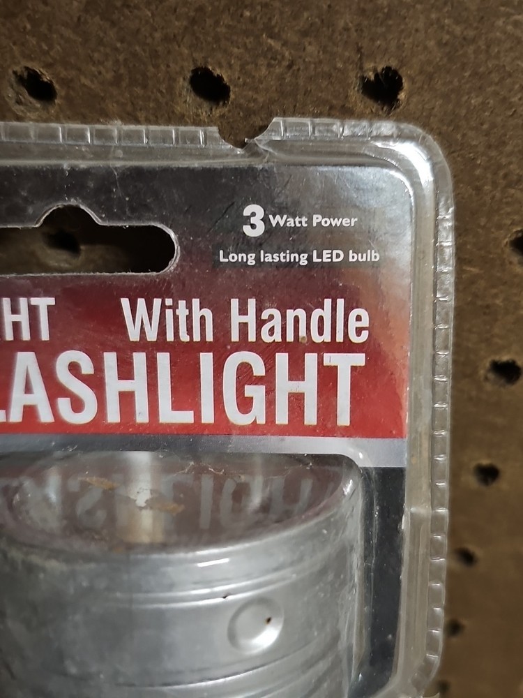 Extra Bright Three Mode LED Flashlight with Handle High/Low/Strobe W/Batteries