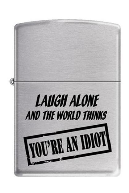 Zippo 3213 laugh alone you're an idiot Lighter