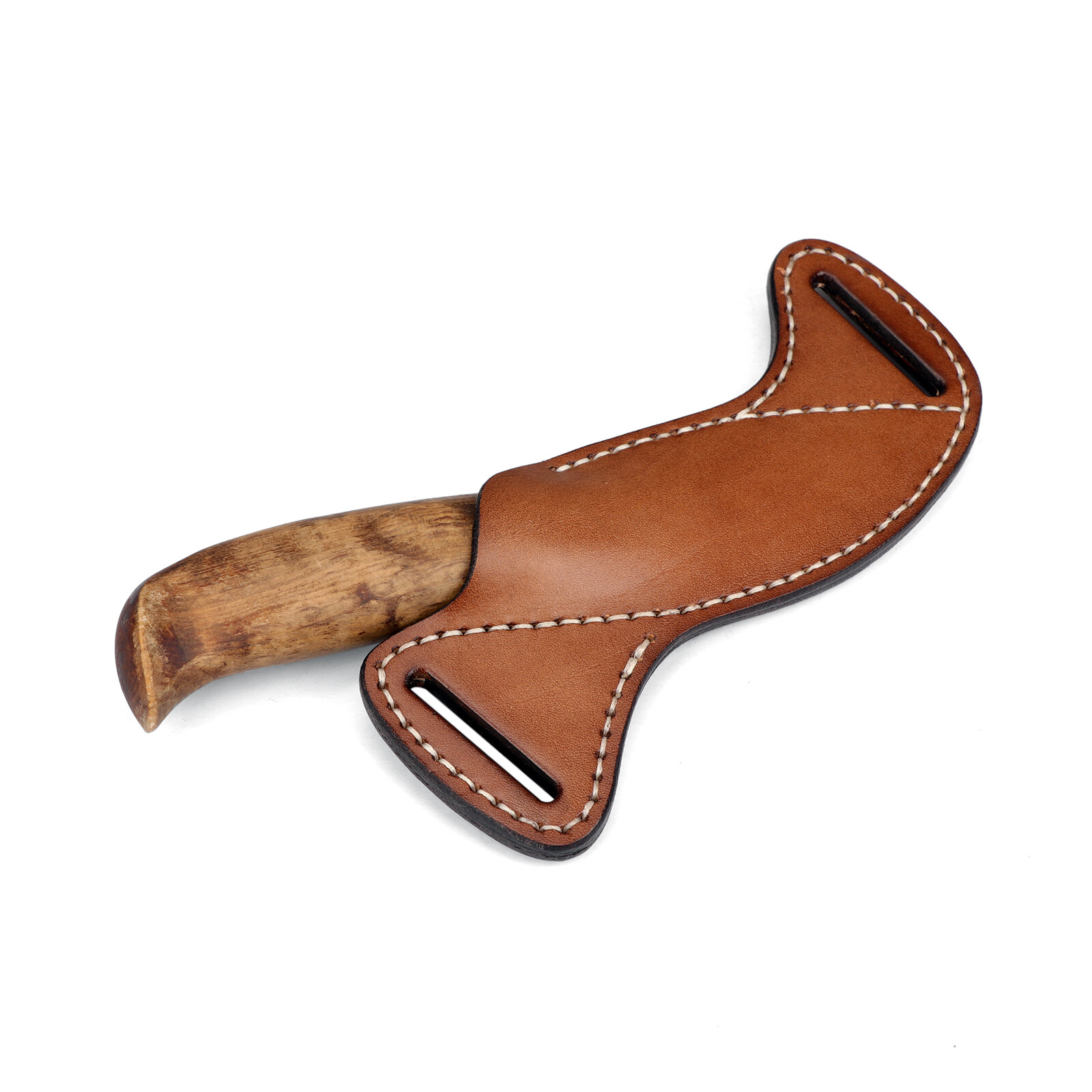 TOURBON Leather Fixed Blade Knife Sheath Slanted Pancake Belt Holster Hunting US