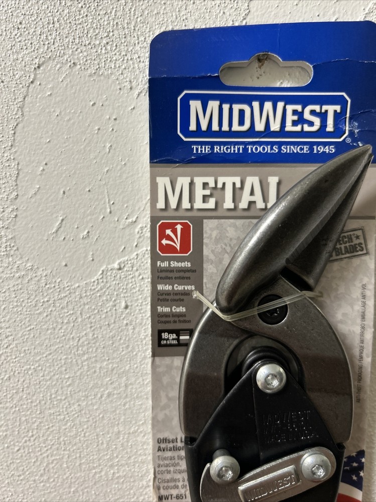 Midwest MWT-6510L Left Offset Aviation Snip - Black/Red