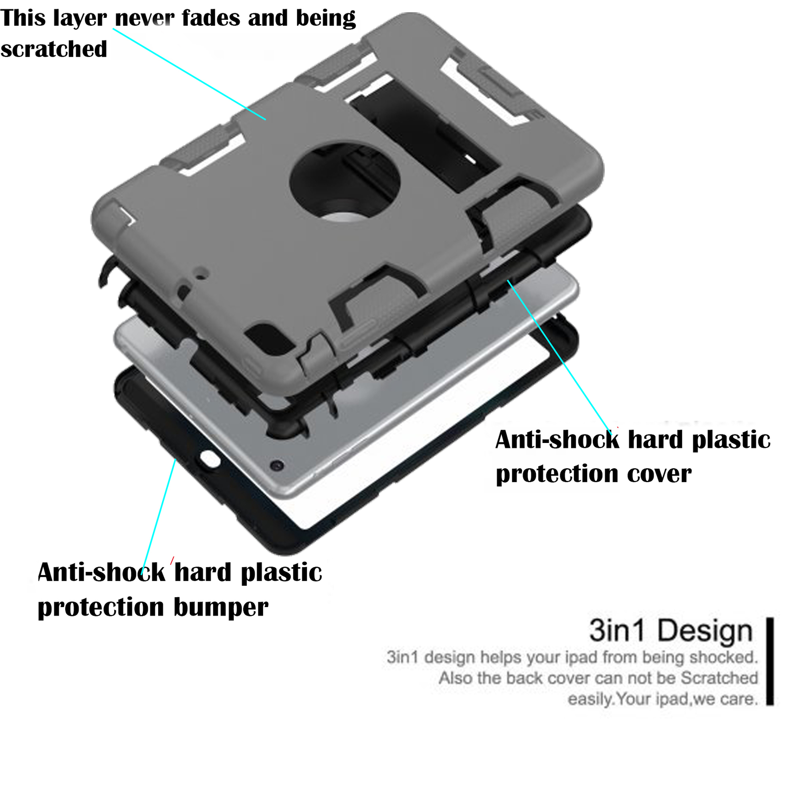 For Apple iPad Mini 4/5 Hybrid Shockproof Heavy Duty Tough Hard Case Stand Cover