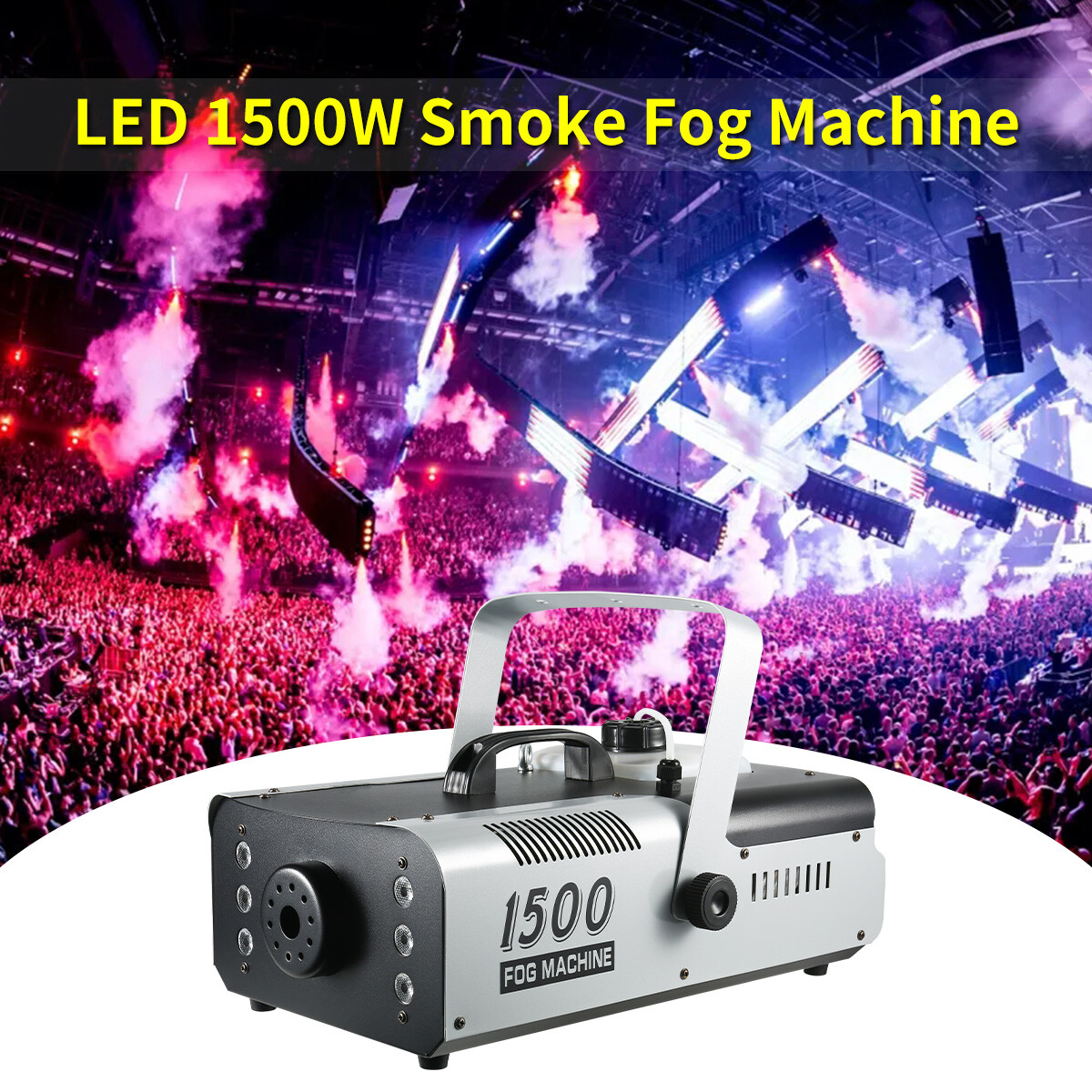 1500W LED Smoke Fog Machine DMX512 With RGB Light for Stage Wedding Party Show