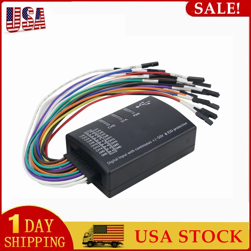 Mini 16 Logic Analyzer USB 100M Sample Rate 1.1.34 Support 1.2.10 Software USA