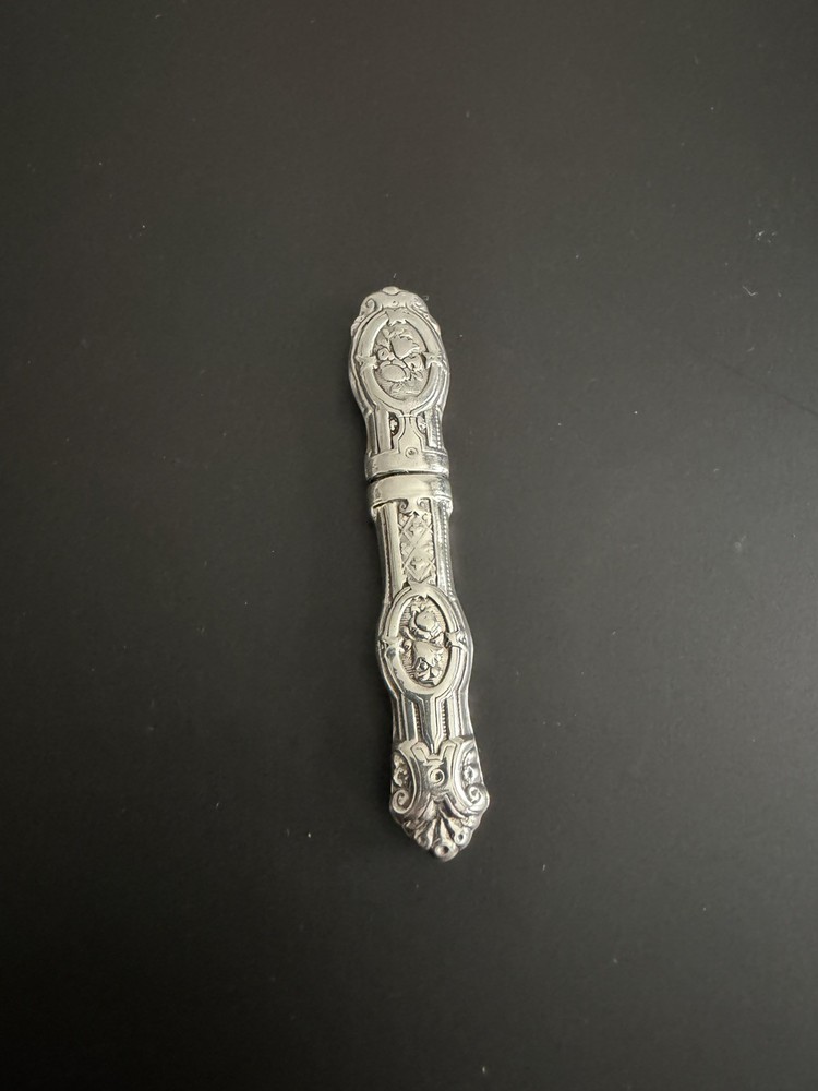 Victorian Solid Silver Needle Case Floral Design 925 Hallmark c1890
