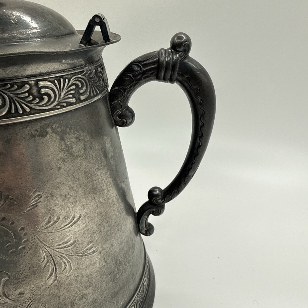 Silver Plate Coffee Pot with Hinged Lid Colonial Silver Company Quadruple Plate