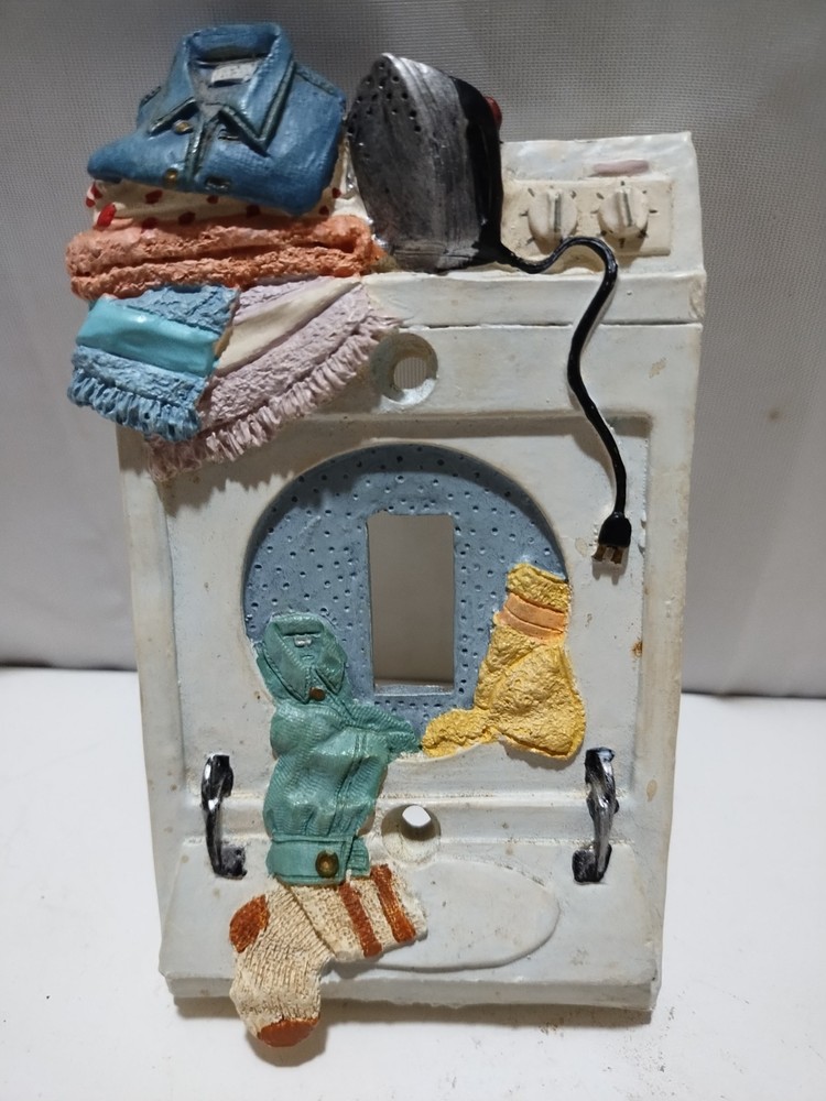 Vintage Switchplate Laundry Washing Machine Hand Painted Light Switch Plate