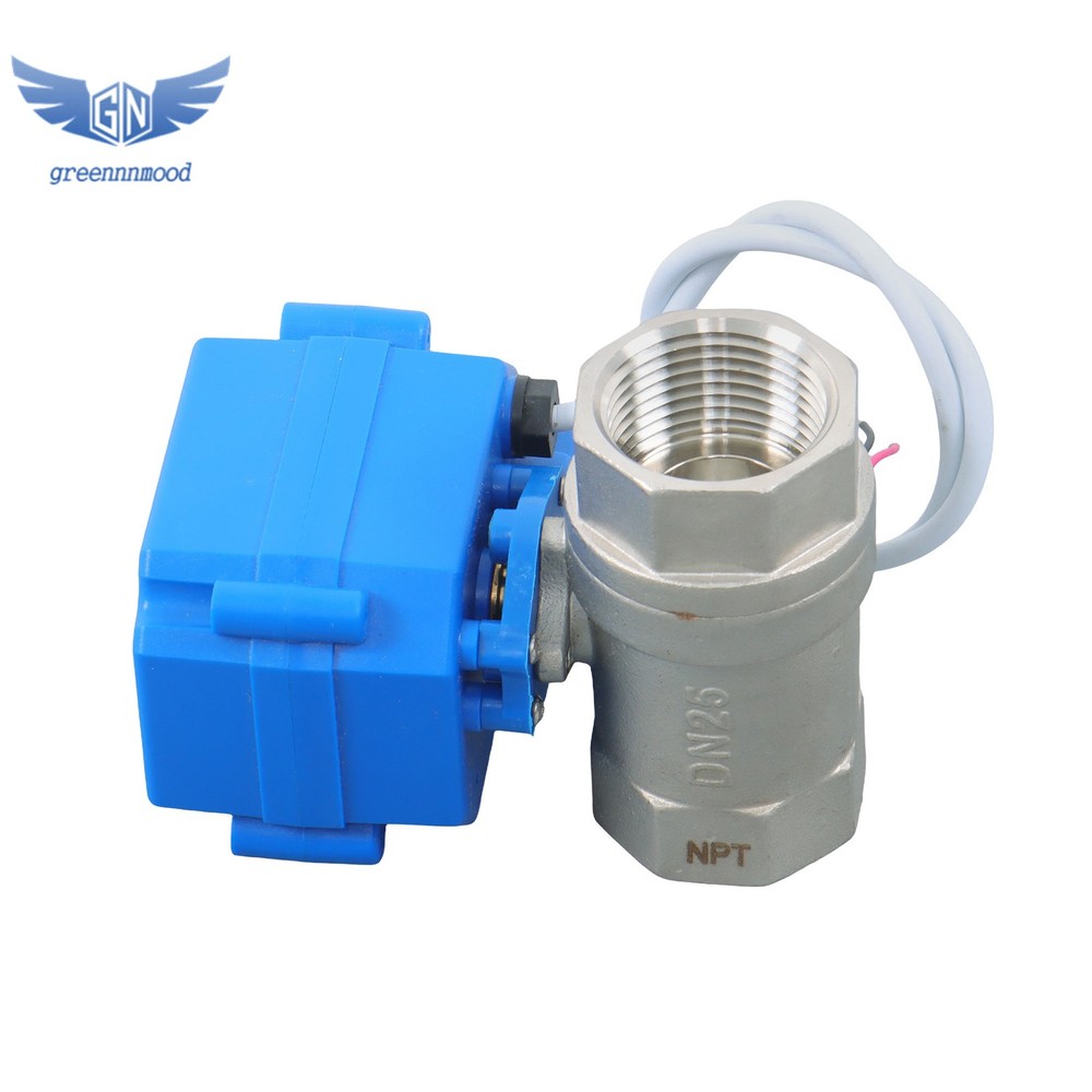 Solid Motorized Ball Valve 3/4 inch Full Port SS 9-24V AC/DC NC Auto Return
