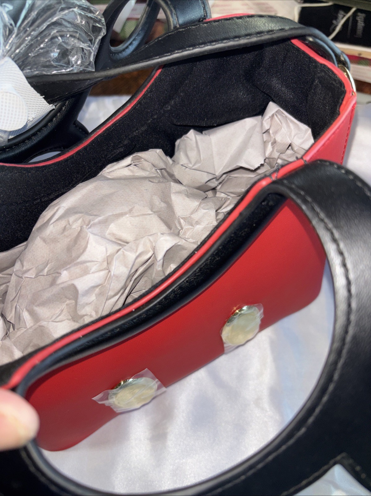 Bioworld Disney Mickey Mouse Silhouette 3D Handles Red Crossbody