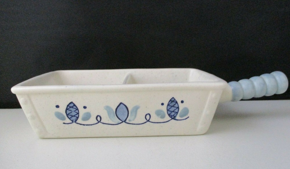 METLOX CAPE COD - POPPYTRAIL - DIVIDED RECTANGULAR VEG BOWL - 8 5/8 "  0704B