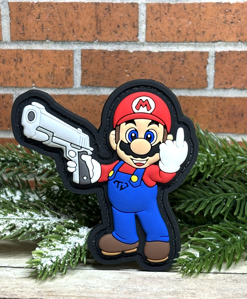 PVC Tactical Patch - Mario Patch - Hook Loop Morale Gun Mario Patch