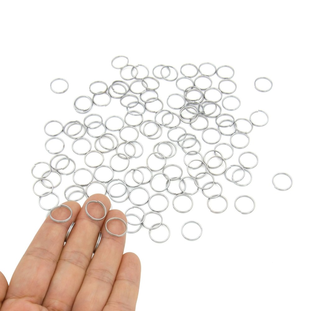 200pcs 12mm Mini Split Jump Ring with Double Loops 12mm, Silver