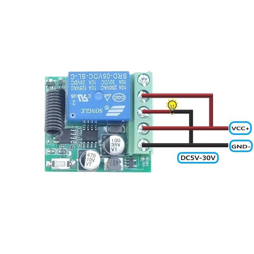 433Mhz DC5-30V 1CH Universal Wireless Remote Control Switch Relay Receiver Kit F