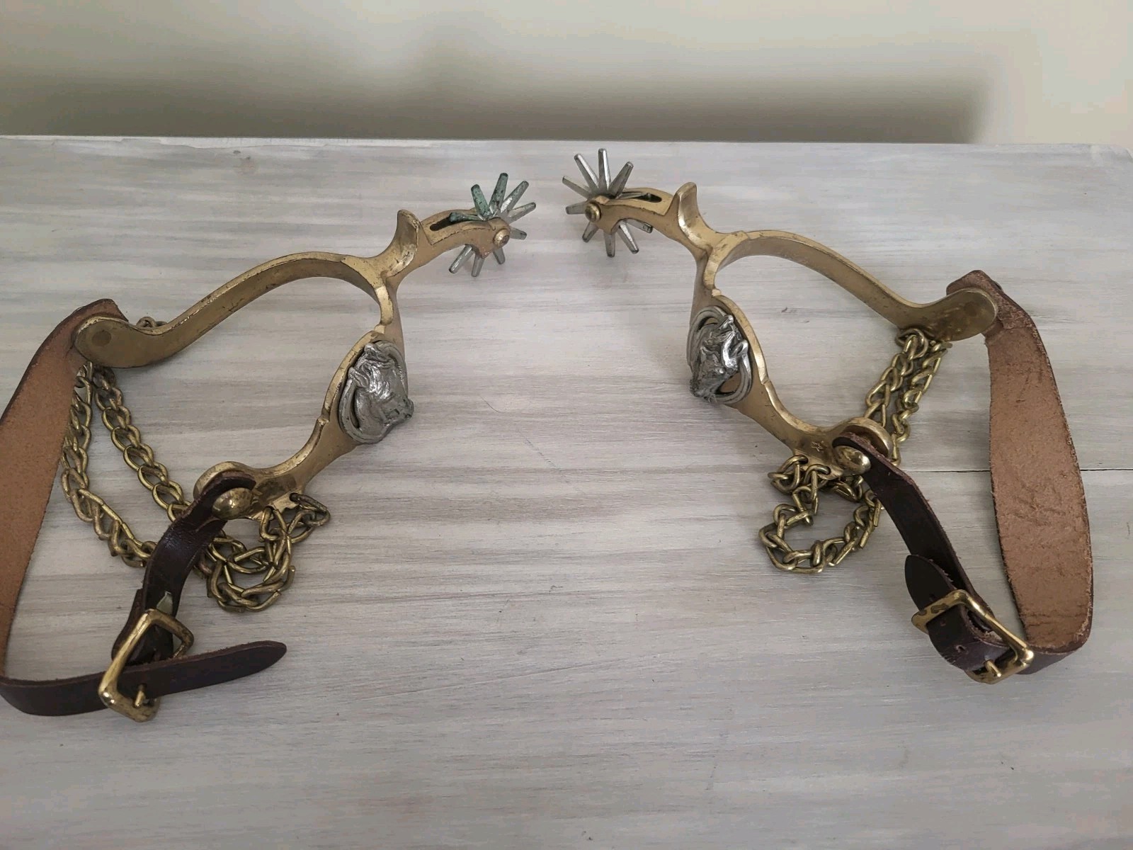 HERCULES BRONZE SPURS Horse Head Star