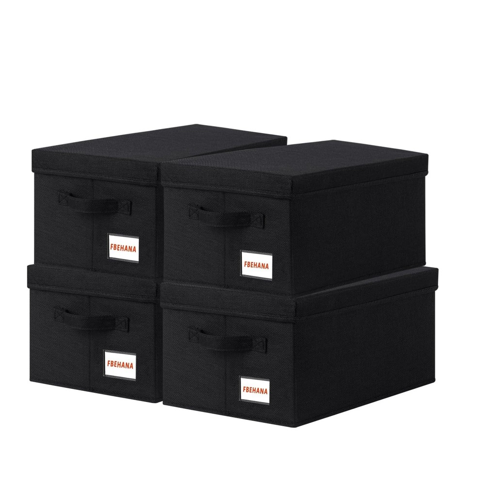CD Storage Box, CD Organizer, Stackable DVDstorage case with lid,4Pack CD hol...