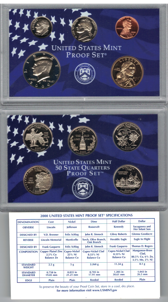 2011,10,09,08,07,06,05,04,03,02,01AND 2000 US PROOF MINT SETS