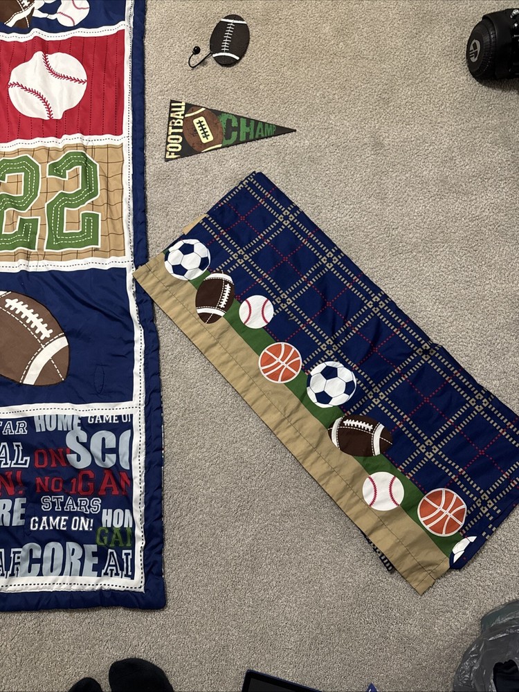 Sports Comforter W/Curtains/wall Decor