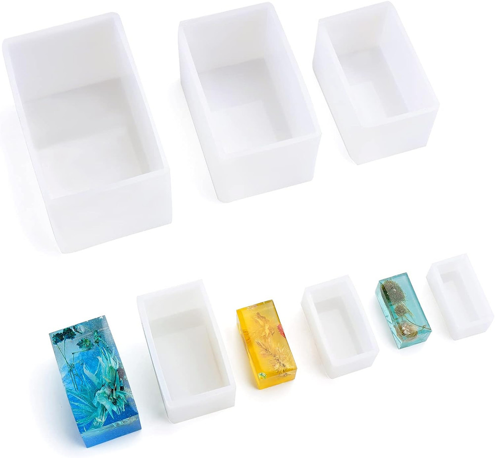 Gartful Rectangle Resin Molds, 6PCS Cube Silicone Molds, Resin Epoxy Casting Mol