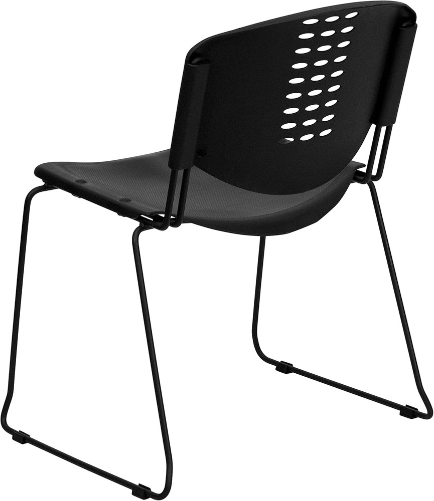 HERCULES 5-Pack 400 Lb Capacity Black Stack Chairs with Frame