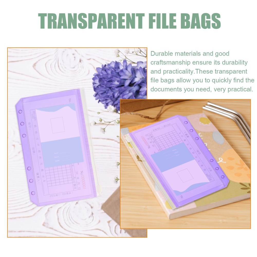 12pcs Document Bags Loose-leaf Bill Storage Pouches Document Containers