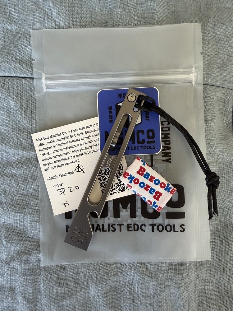 Nice Guy Machine Co. Titanium Prybar Side Piece V 2.0 Microblast NGMCo, USA Made