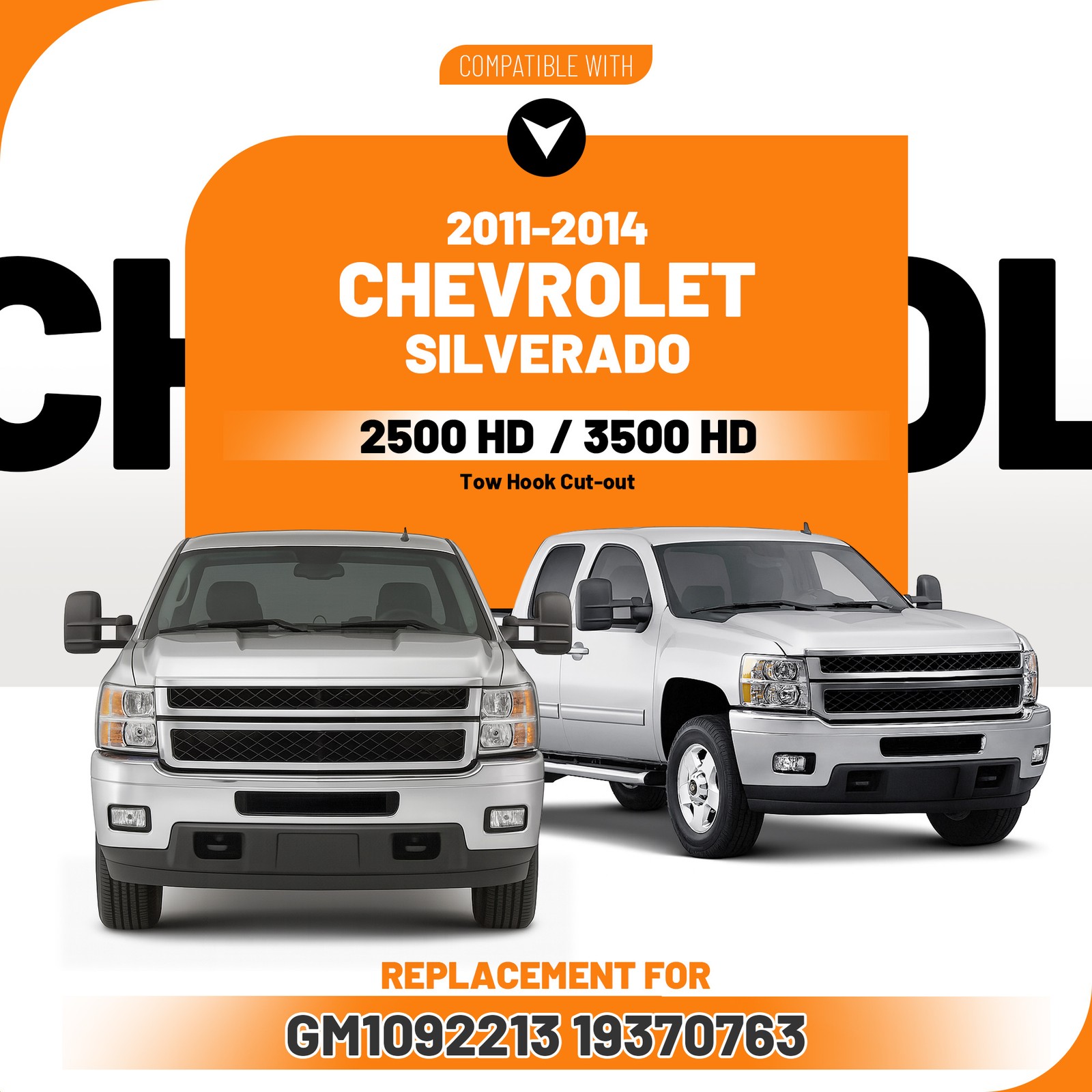 Front Bumper Valance Air Deflector For Chevy Silverado 2500HD 3500HD 2011-2014