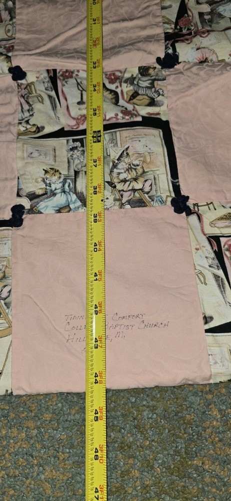 Vintage Handmade Cat Quilt