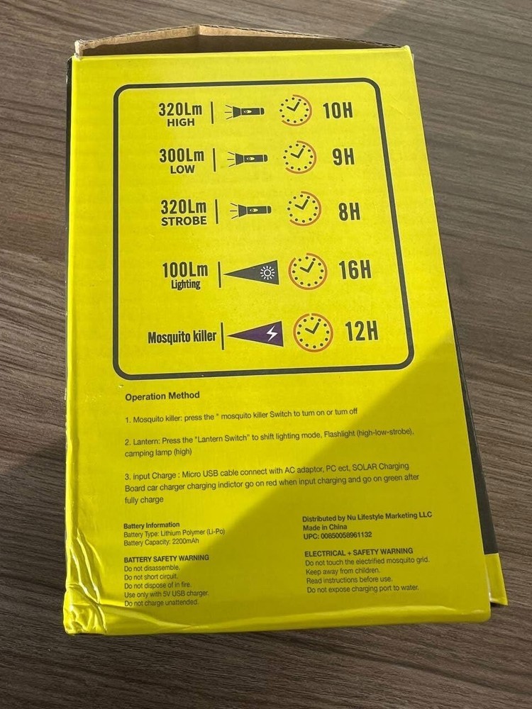 Fuzebug Buzz Blast Pro Mosquito Zapper Solar Bug Light Waterproof Portable Or...