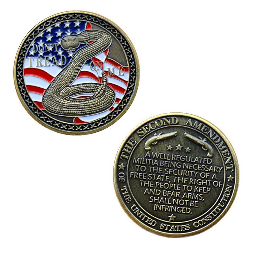 US Constitution The Second 2ND Amendment Don't Tread On Me Challenge Coin