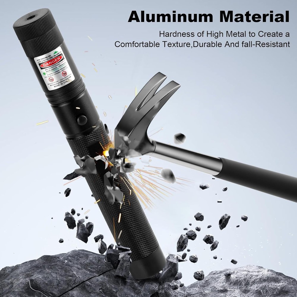 Durable USB Rechargeable Green Laser Pointer - Ideal for Hiking & Presentations