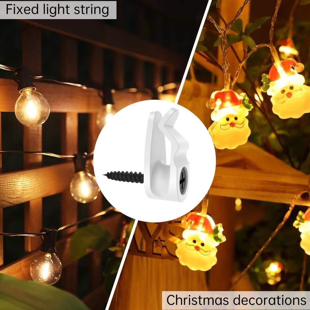 GEZIDEA String Light Hanger Hooks, Screw in Hooks for Hanging Christmas Light...
