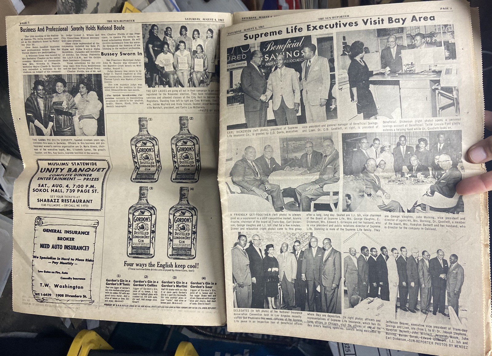 FULL Aug. 4, 1962 Black / African-American San Francisco SUN-REPORTER Newspaper