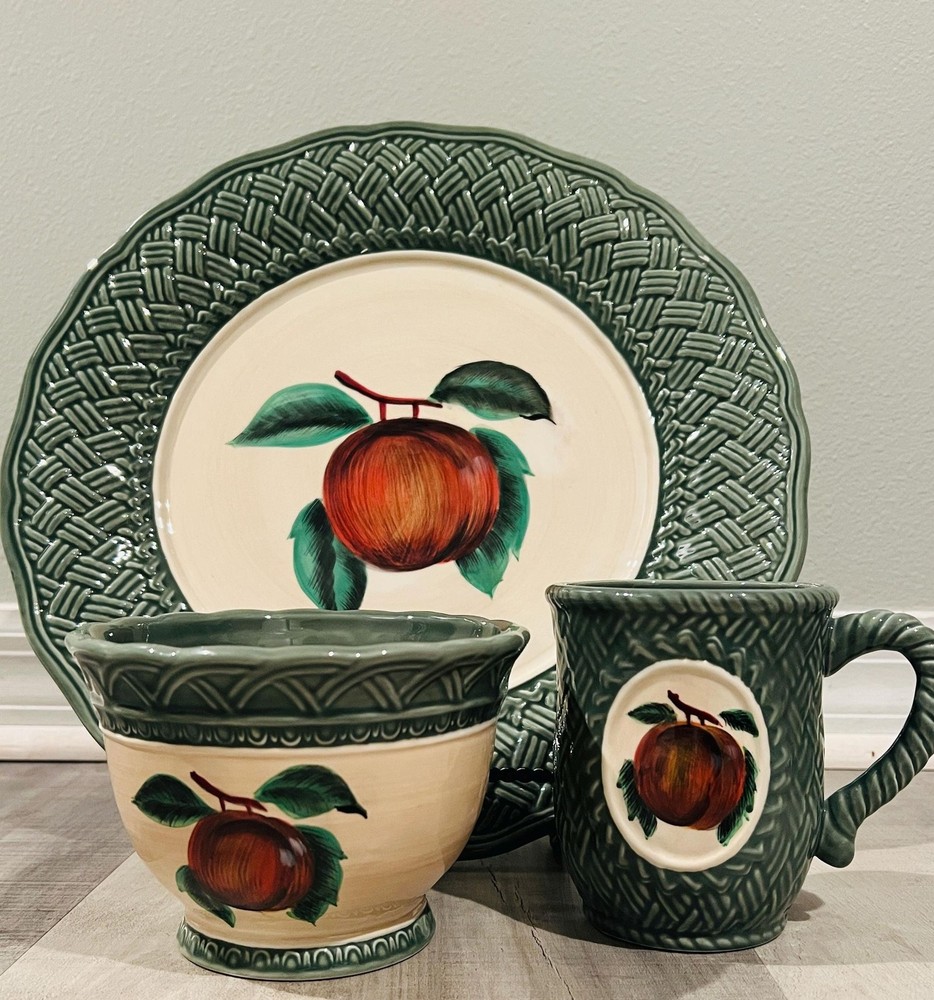 Noble Excellence Stoneware Peach Dinnerware Set – 9 Piece