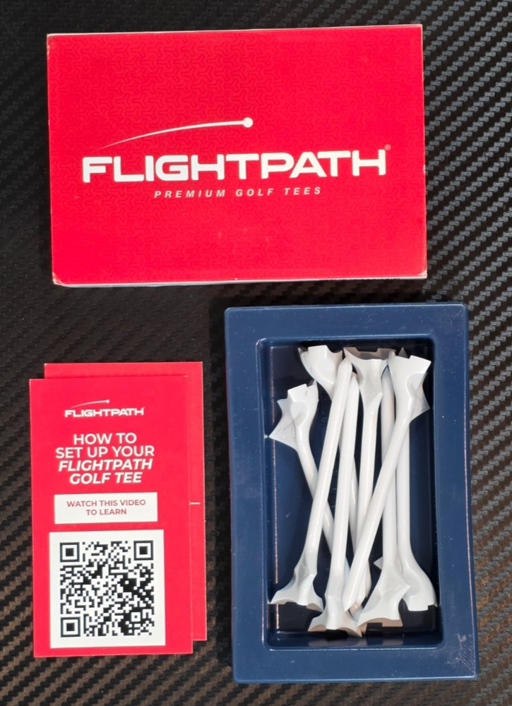 FlightPath Golf Tees 3.25 Inch White Plastic 8 Pack Robotically Tested Premium