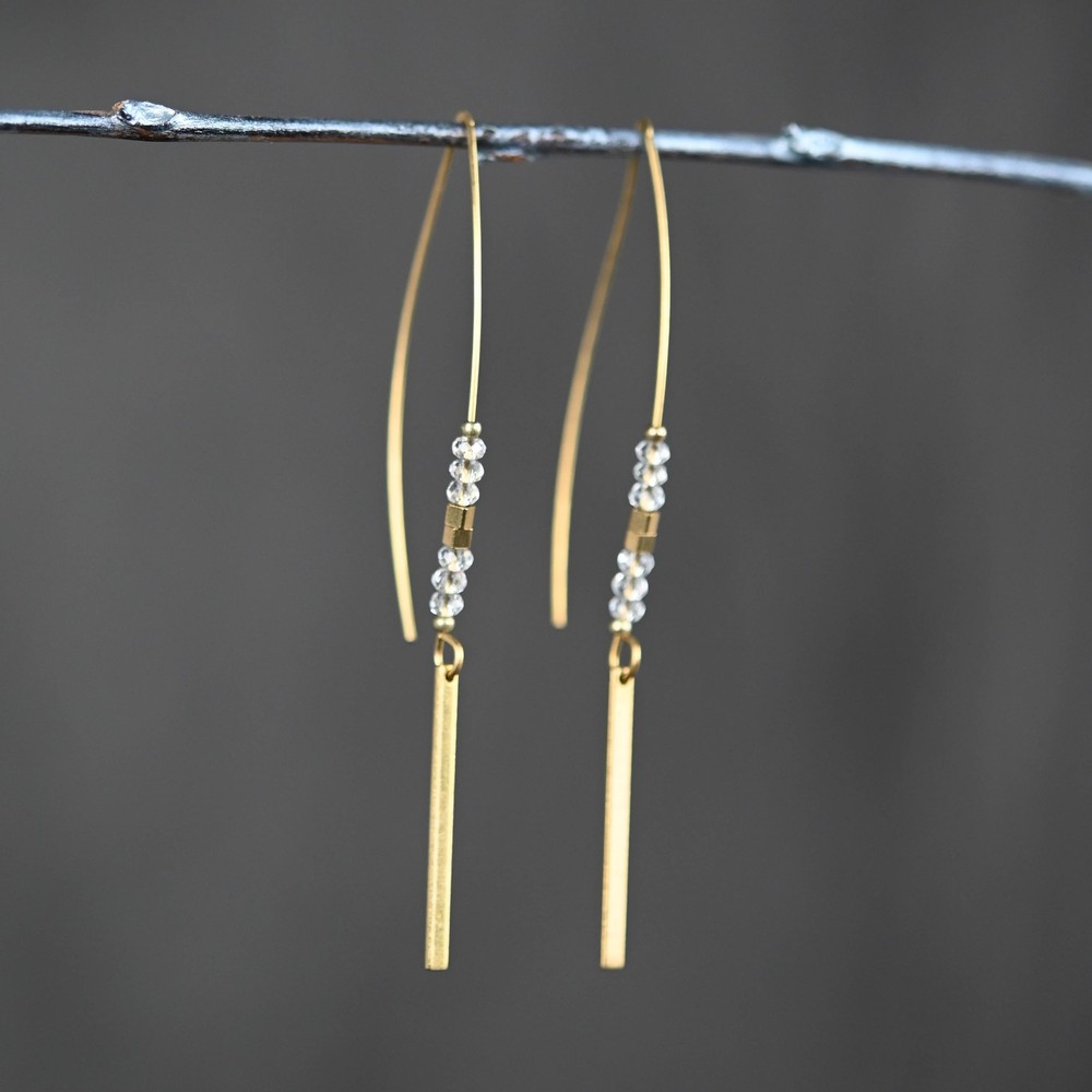 Beaded Longwire with Bar Drop Earrings