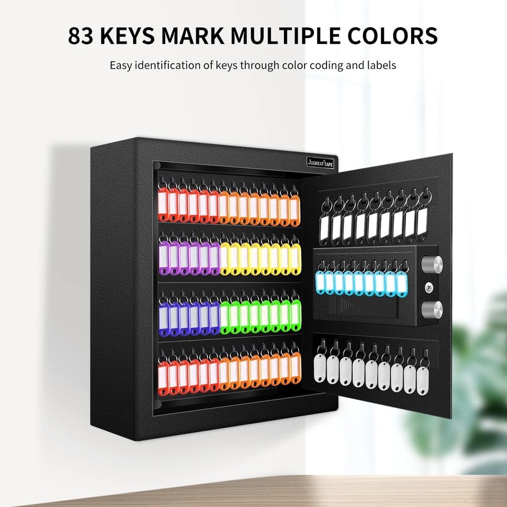 80 Keys Cabinet W/ Sensor Light Electronic Key Safe Pin Code Keyless Storage Box