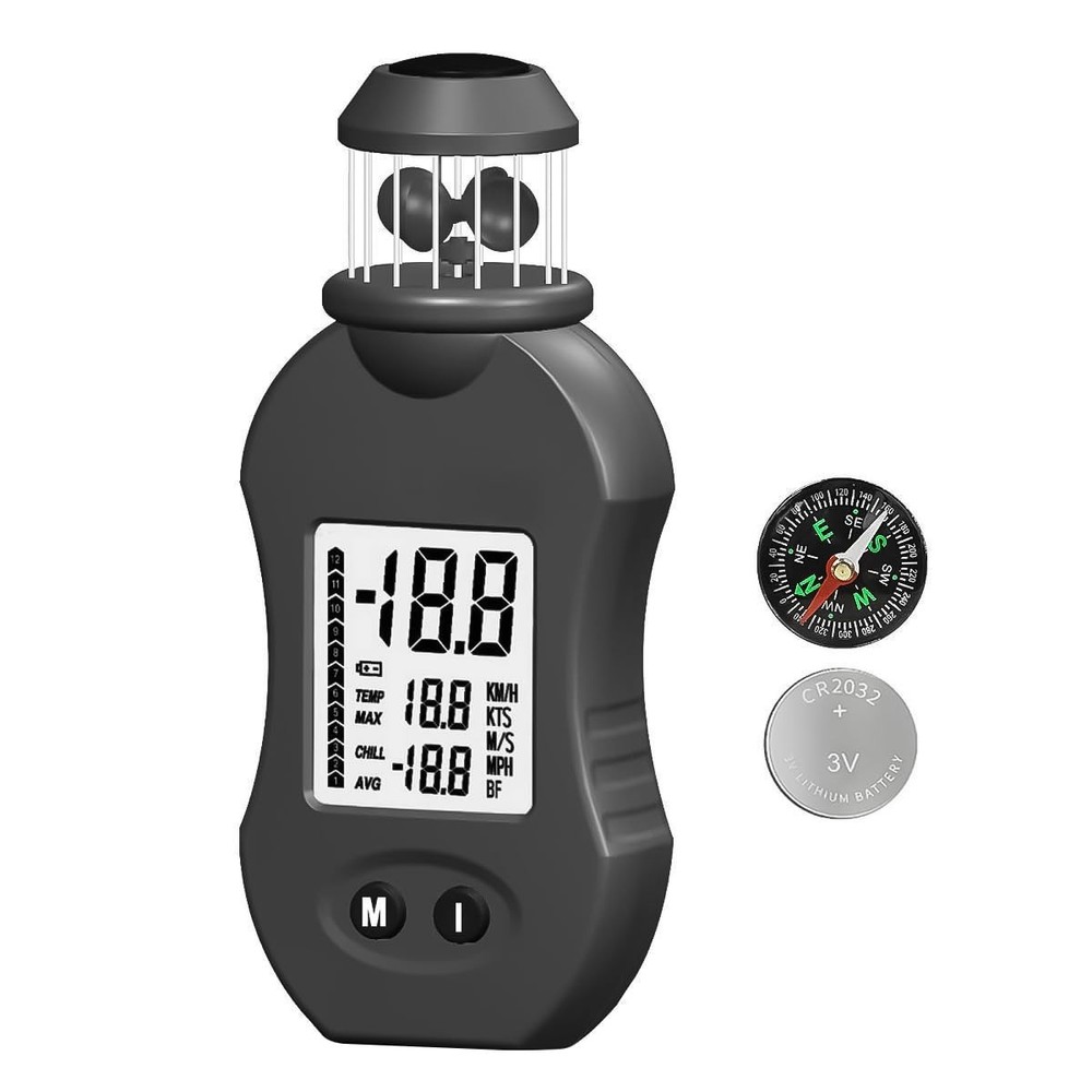Digital Anemometer, Multifunction Anemometer, HP876 Handheld Wind Meter 0.742 m/s...