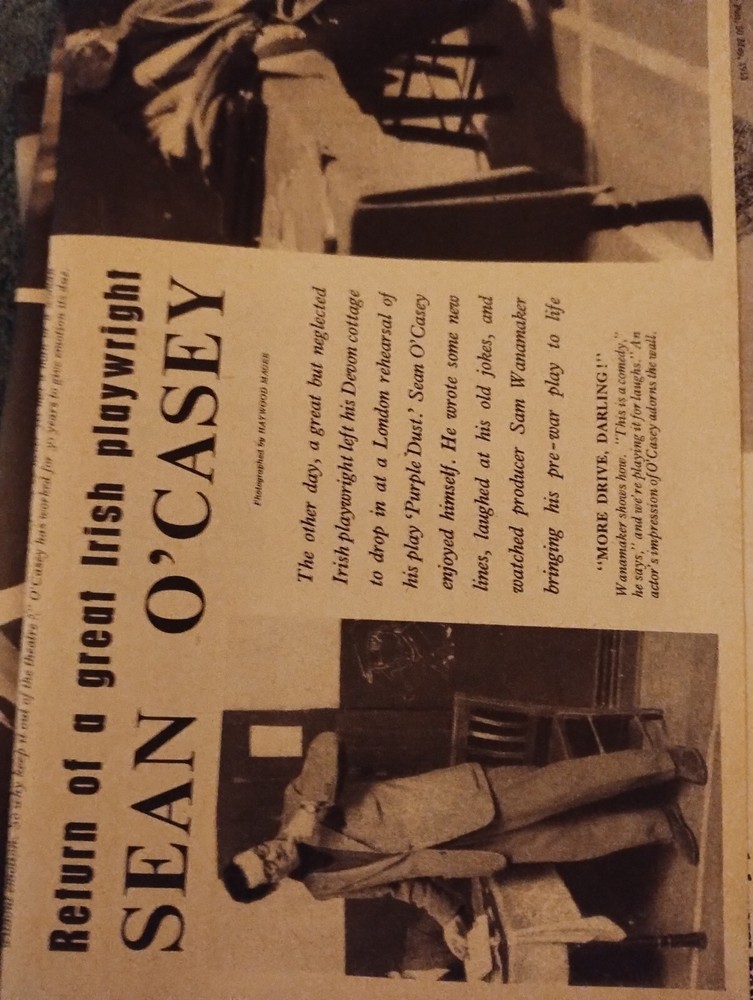 Sk104 Ephemera 1953 Article Sean O Casey