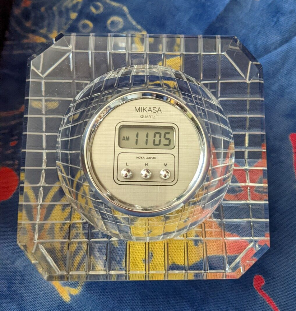 Mikasa Hoya Crystal Quartz Digital Clock in box