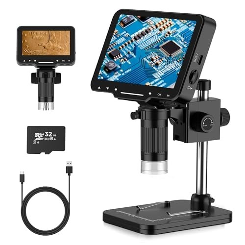 10MP LCD Digital Microscope 4.3" HD Screen, 1-1000X Zoom, Wireless USB Camera