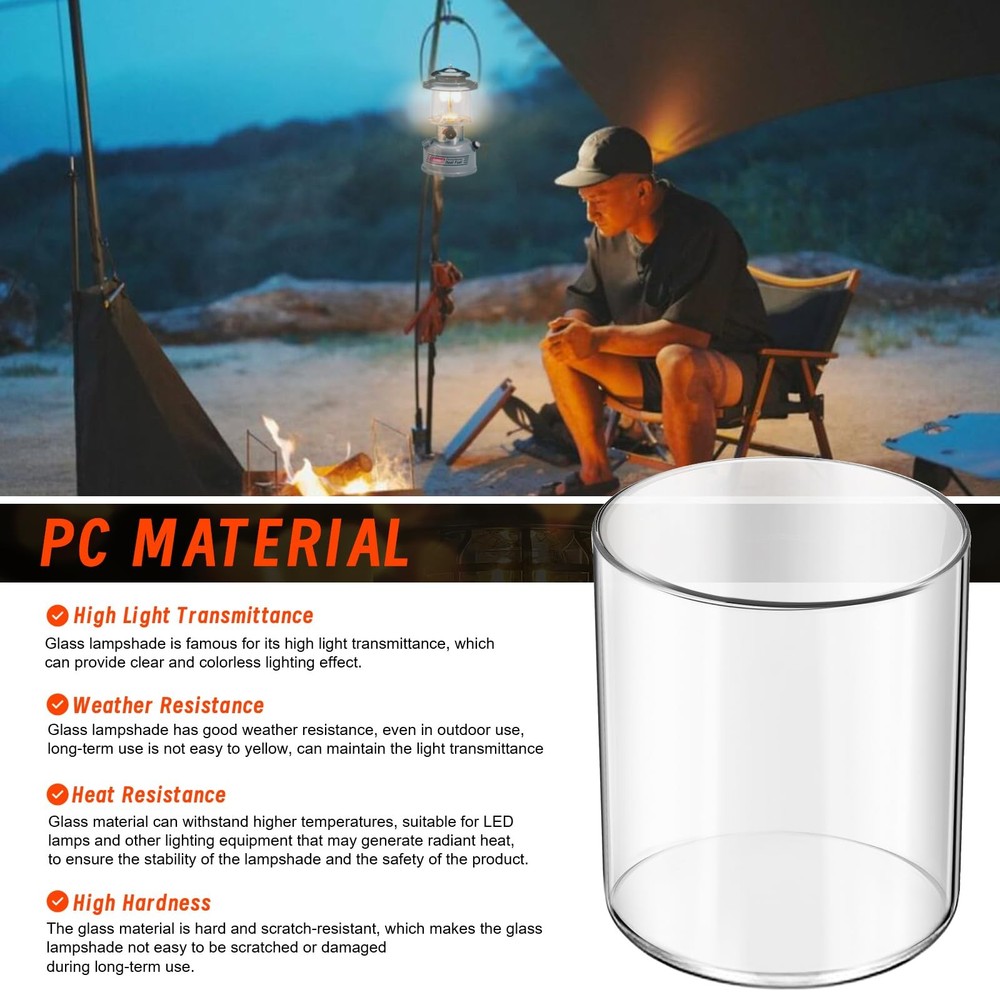 Glass Globe for Fueled Lanterns Replacement Coleman Lantern Large, clear