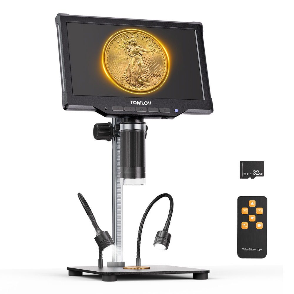 Digital Microscope 10" LCD Coin Microscope Camera 1080P 1200X Solder Microscope
