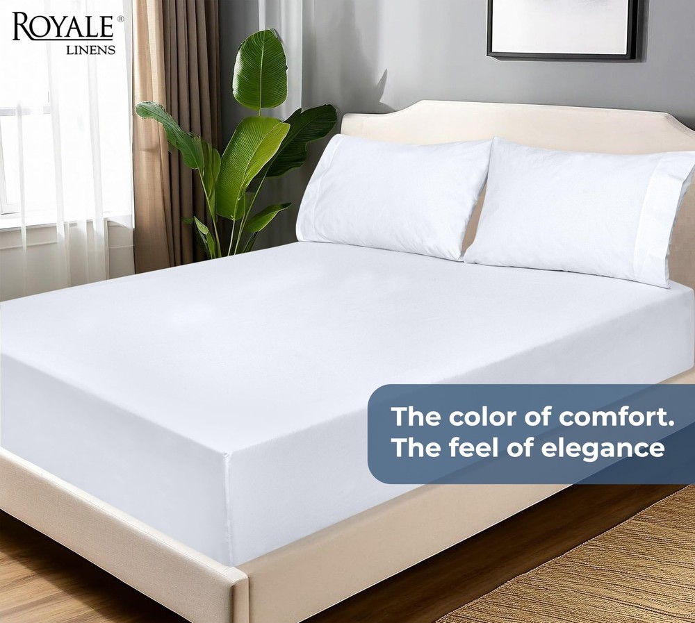 100% Organic Cotton Fitted Sheet - Percale Weave - Super Soft Deep Pocket Bot...