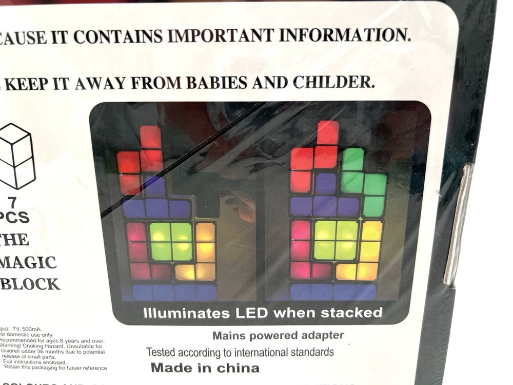LED Magic Block Light Puzzle Game Stacking Blocks New Factory Sealed