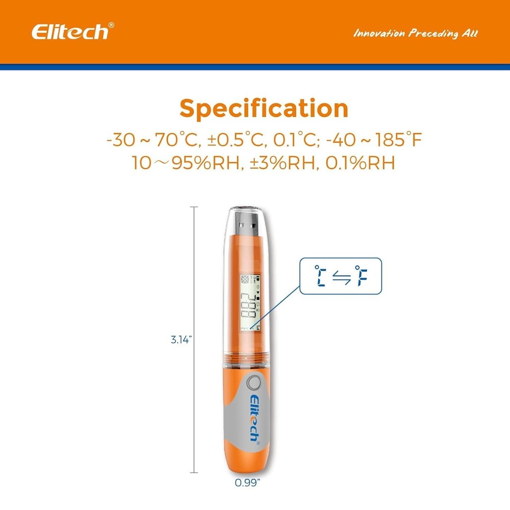 RC-51H USB Temperature Data Logger Reusable Digital Recorder Refrigerator The...