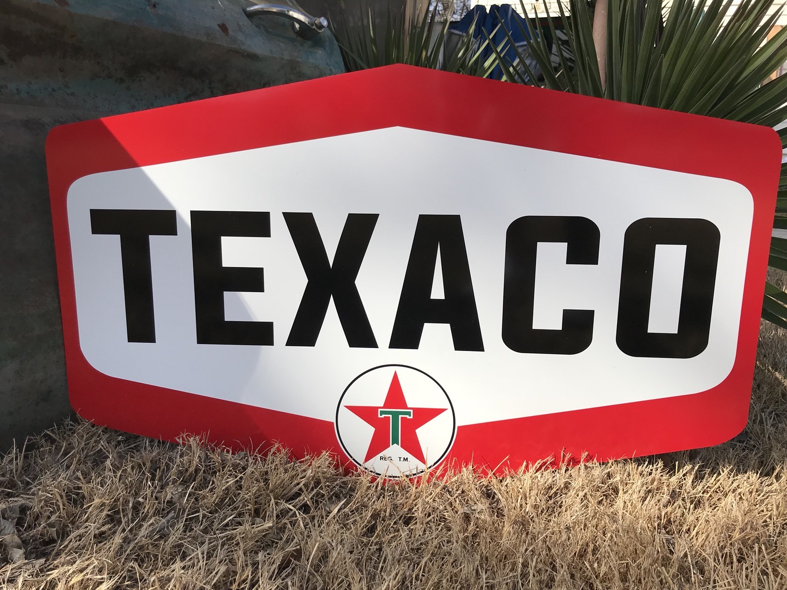 Antique Vintage Old Style Texaco Motor Oil Sign
