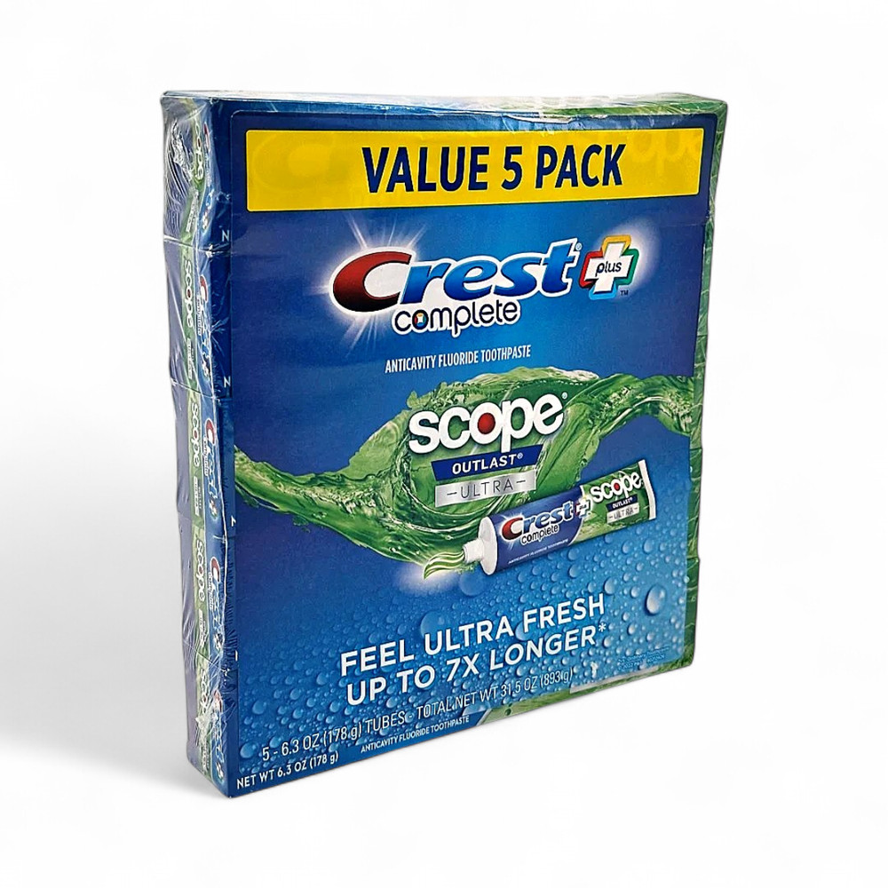 Crest Complete + Scope Outlast Ultra AntiCavity Fluoride Toothpaste 5-Pack