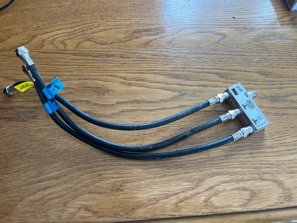 DISH Network 3-Way Coaxial Cable Splitter Triplexer With Cables