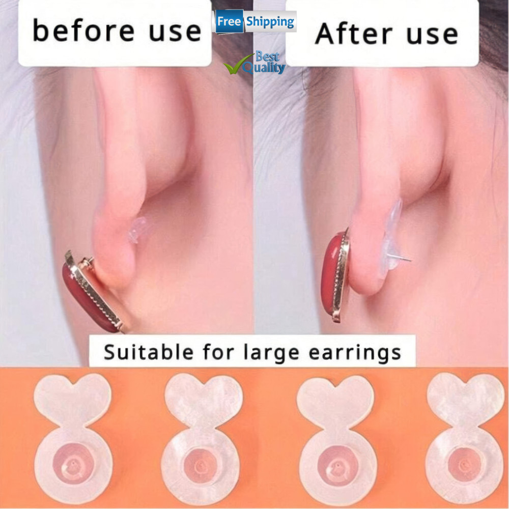10Pcs Earring Lifter Backs Replacements Rubber Earring Backs for Droopy Ears
