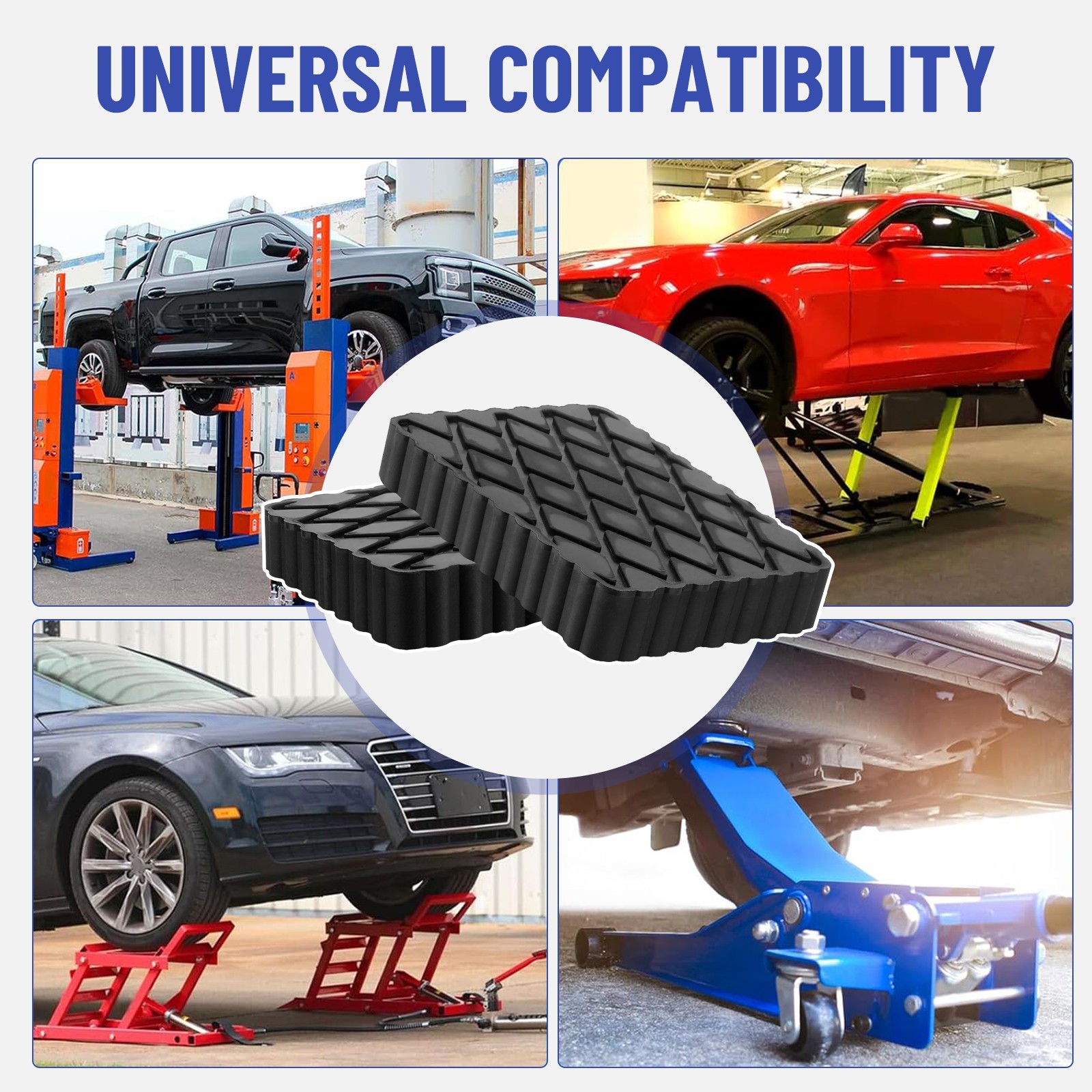 4X Solid Rubber Auto Lift Block Spacer Pad Heavy-Duty for Automobile Lifts